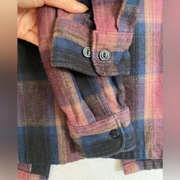 VANS Plaid Oversized Heavyhitter Flannel Button Down Shacket Shirt Sz S - Picture 9 of 15